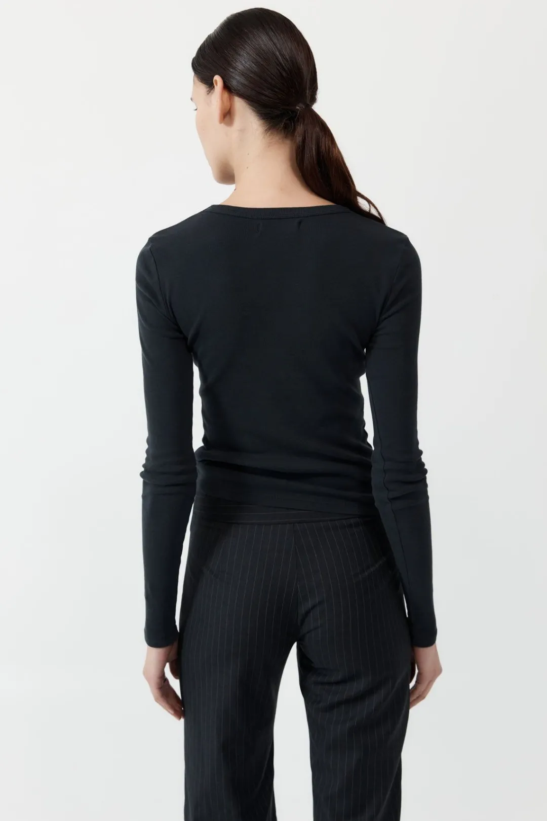 T-Shirts*St. Agni Organic Cotton Long Sleeve Top - Black