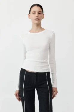 T-Shirts*St. Agni Organic Cotton Long Sleeve Top - White