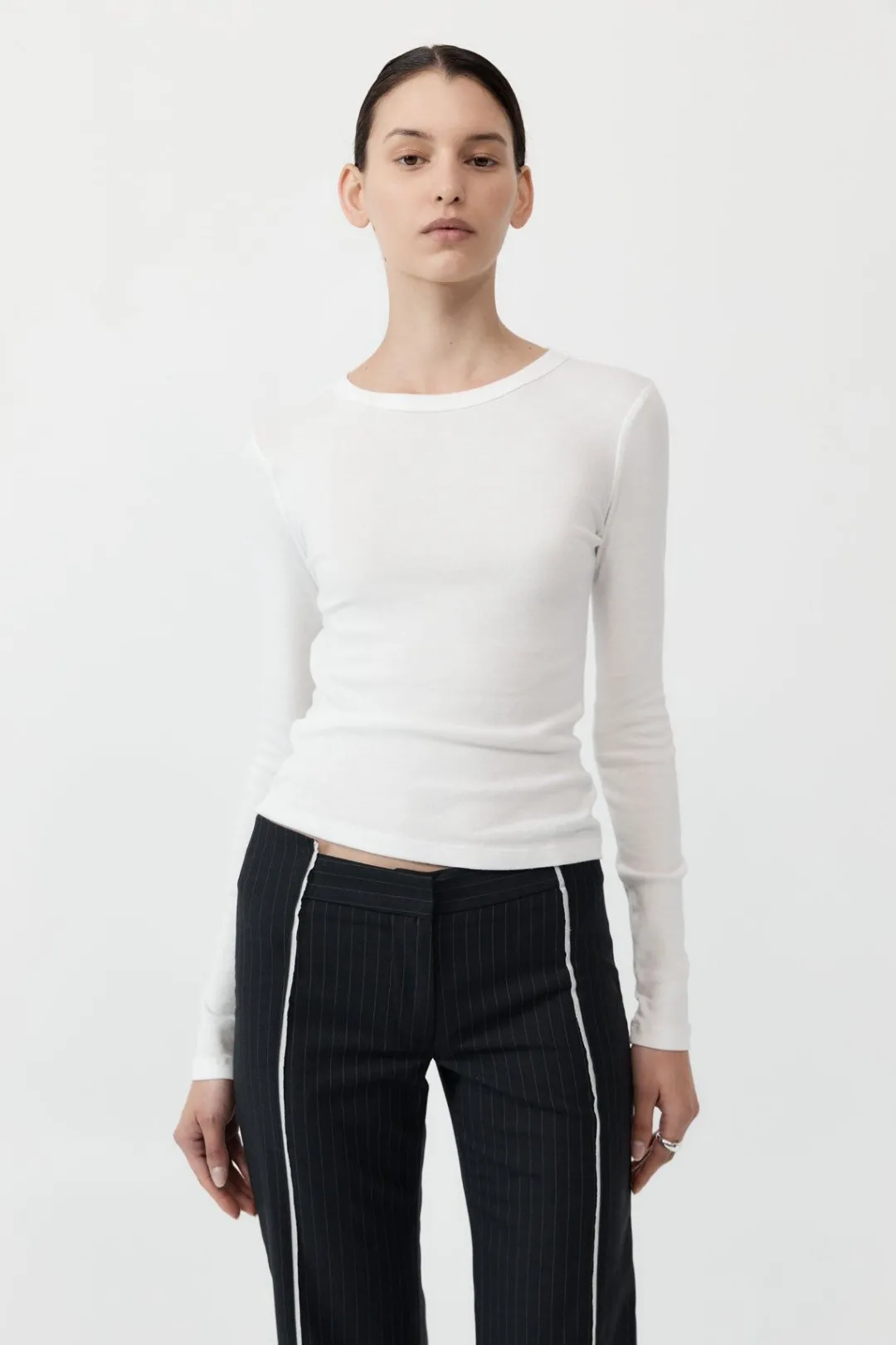 Tops*St. Agni Organic Cotton Long Sleeve Top - White