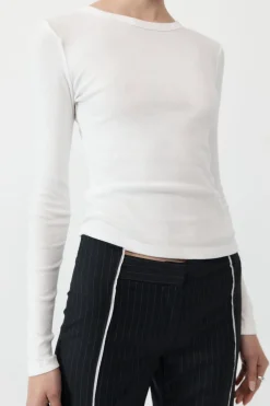 Tops*St. Agni Organic Cotton Long Sleeve Top - White
