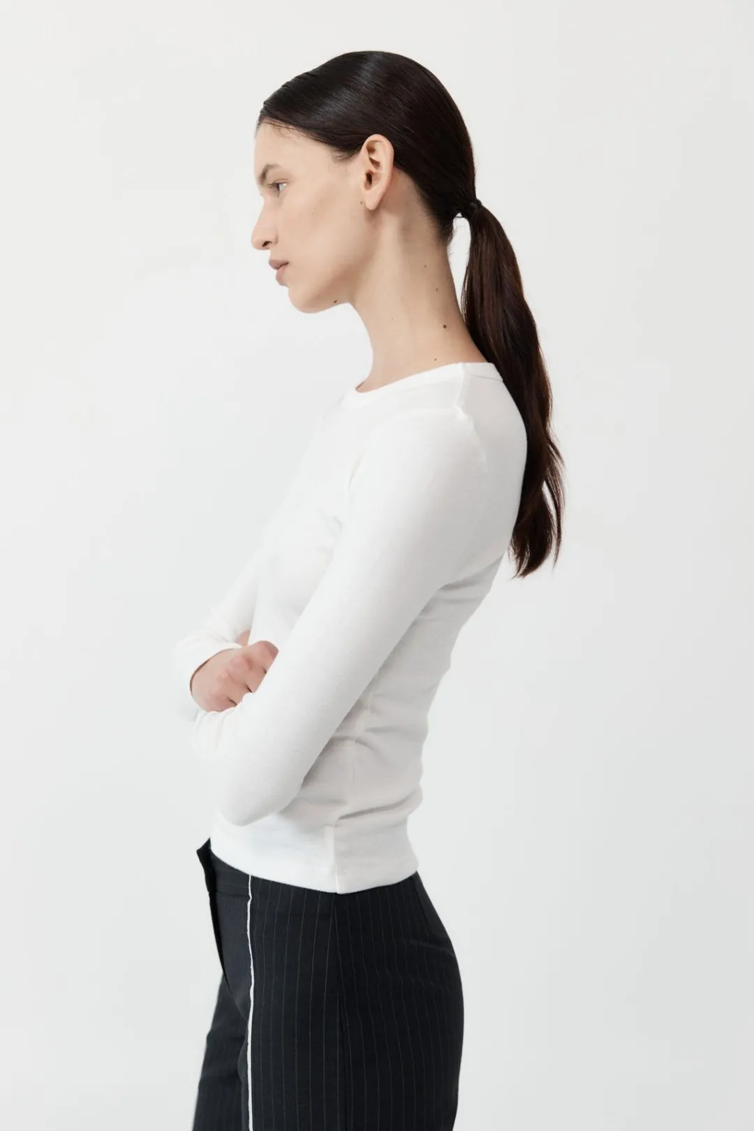 Tops*St. Agni Organic Cotton Long Sleeve Top - White