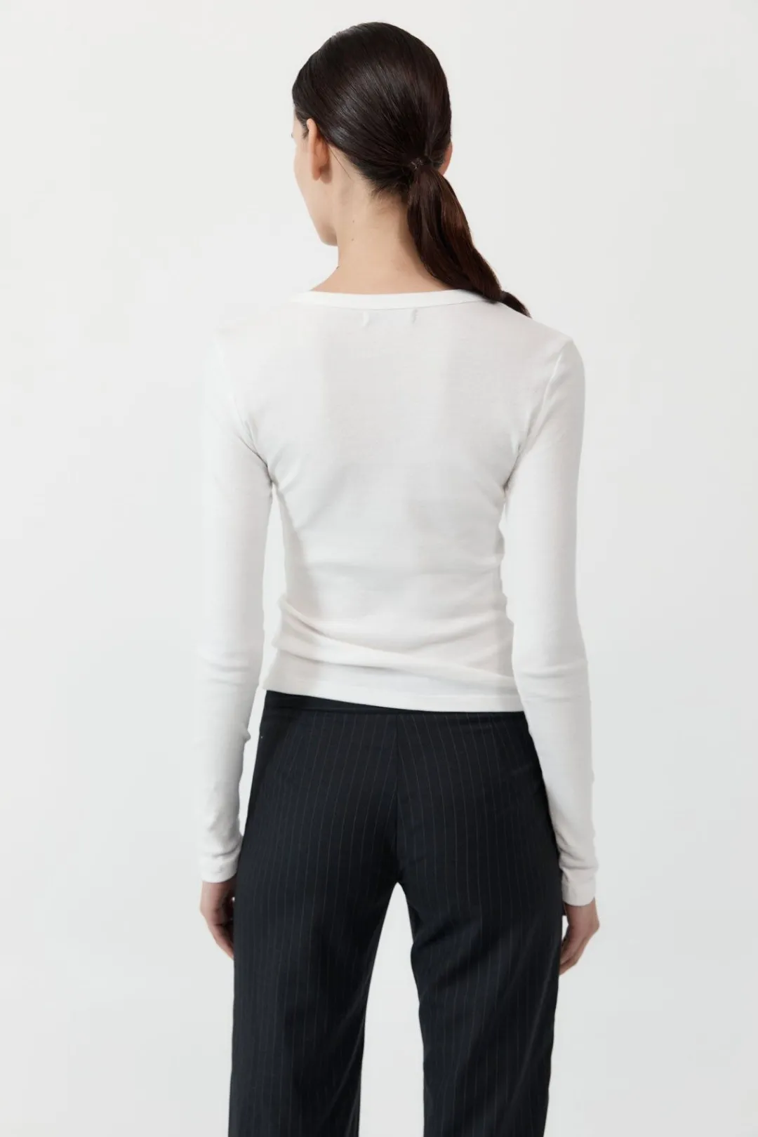 Tops*St. Agni Organic Cotton Long Sleeve Top - White