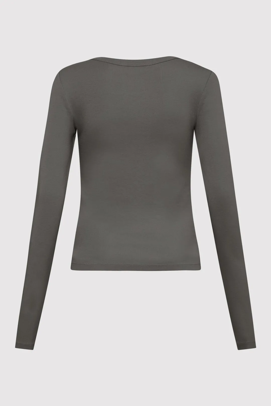 Basics*St. Agni Organic Cotton Long Sleeve Top - Pewter Grey