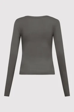 T-Shirts*St. Agni Organic Cotton Long Sleeve Top - Pewter Grey