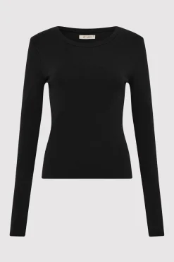 Tops*St. Agni Organic Cotton Long Sleeve Top - Black