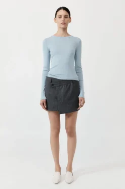 Tops*St. Agni Organic Cotton Long Sleeve Top - Stone Blue