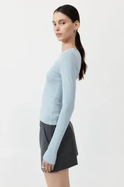 Tops*St. Agni Organic Cotton Long Sleeve Top - Stone Blue