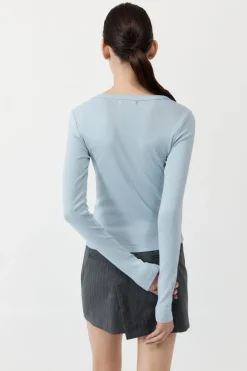 Tops*St. Agni Organic Cotton Long Sleeve Top - Stone Blue