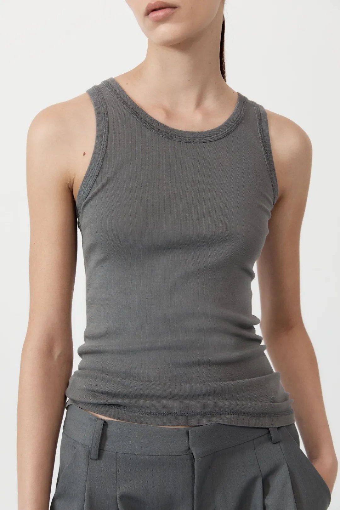 Unisex*St. Agni Organic Cotton Singlet - Pewter Grey