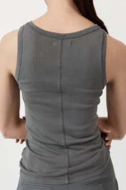 Tops*St. Agni Organic Cotton Singlet - Pewter Grey