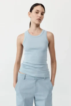 Unisex*St. Agni Organic Cotton Singlet - Stone Blue