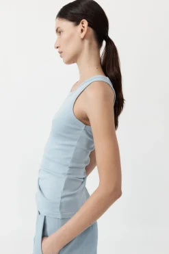 Basics*St. Agni Organic Cotton Singlet - Stone Blue