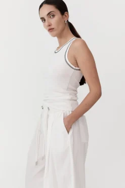 Singlets*St. Agni Organic Cotton Singlet - White/Black