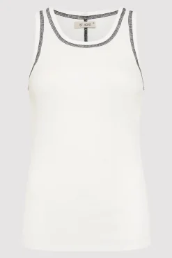 Tops*St. Agni Organic Cotton Singlet - White/Black