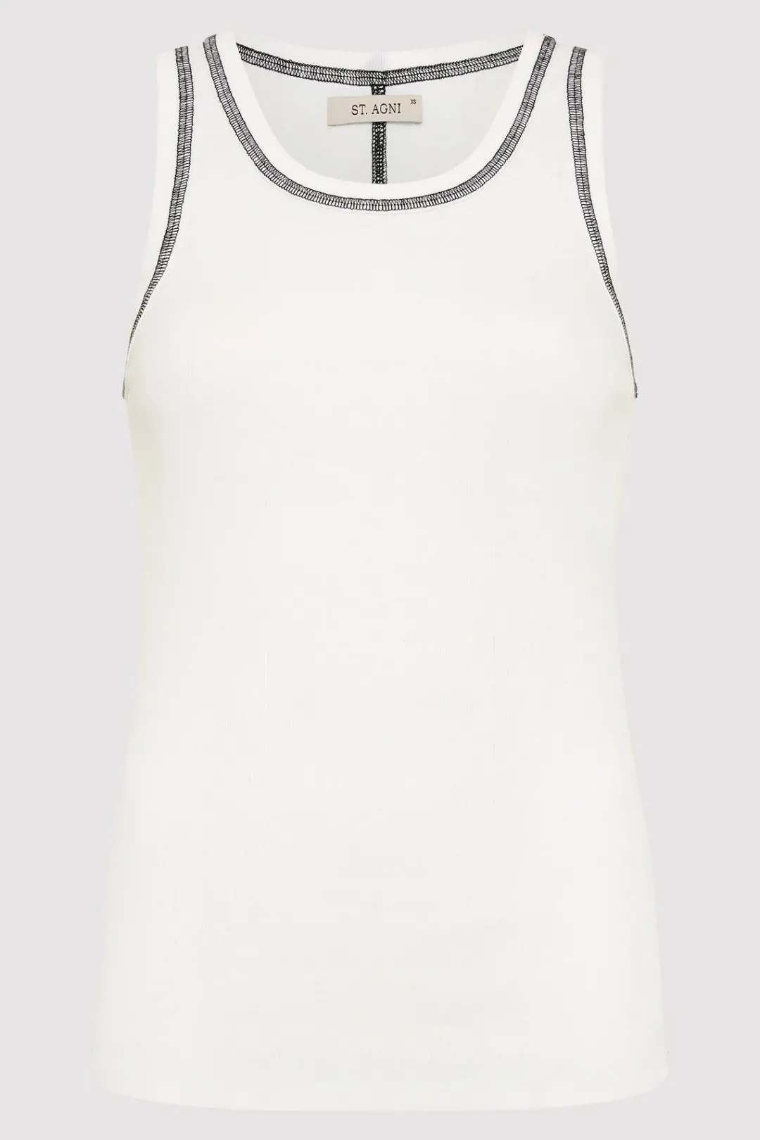 Tops*St. Agni Organic Cotton Singlet - White/Black