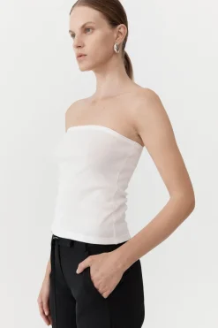 Basics*St. Agni Organic Cotton Strapless Top - White