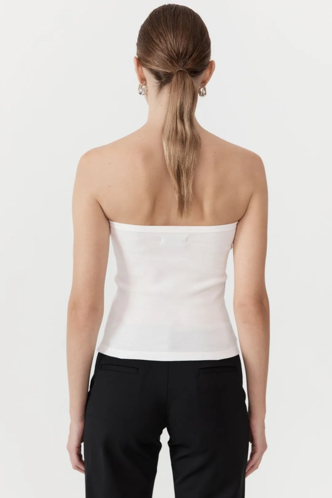 Basics*St. Agni Organic Cotton Strapless Top - White