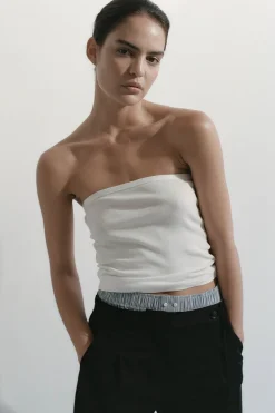 Tops*St. Agni Organic Cotton Strapless Top - White
