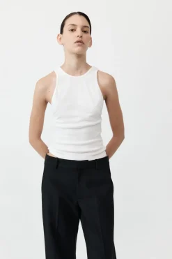 Tops*St. Agni Organic Cotton V Back Tank - White