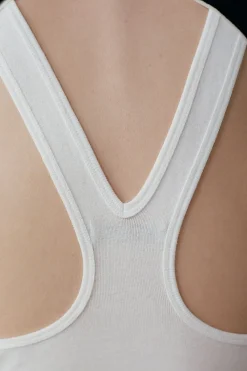 Tops*St. Agni Organic Cotton V Back Tank - White