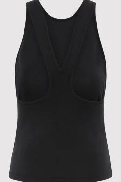 Singlets*St. Agni Organic Cotton V Back Tank - Black