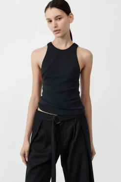 Unisex*St. Agni Organic Cotton V Back Tank - Black