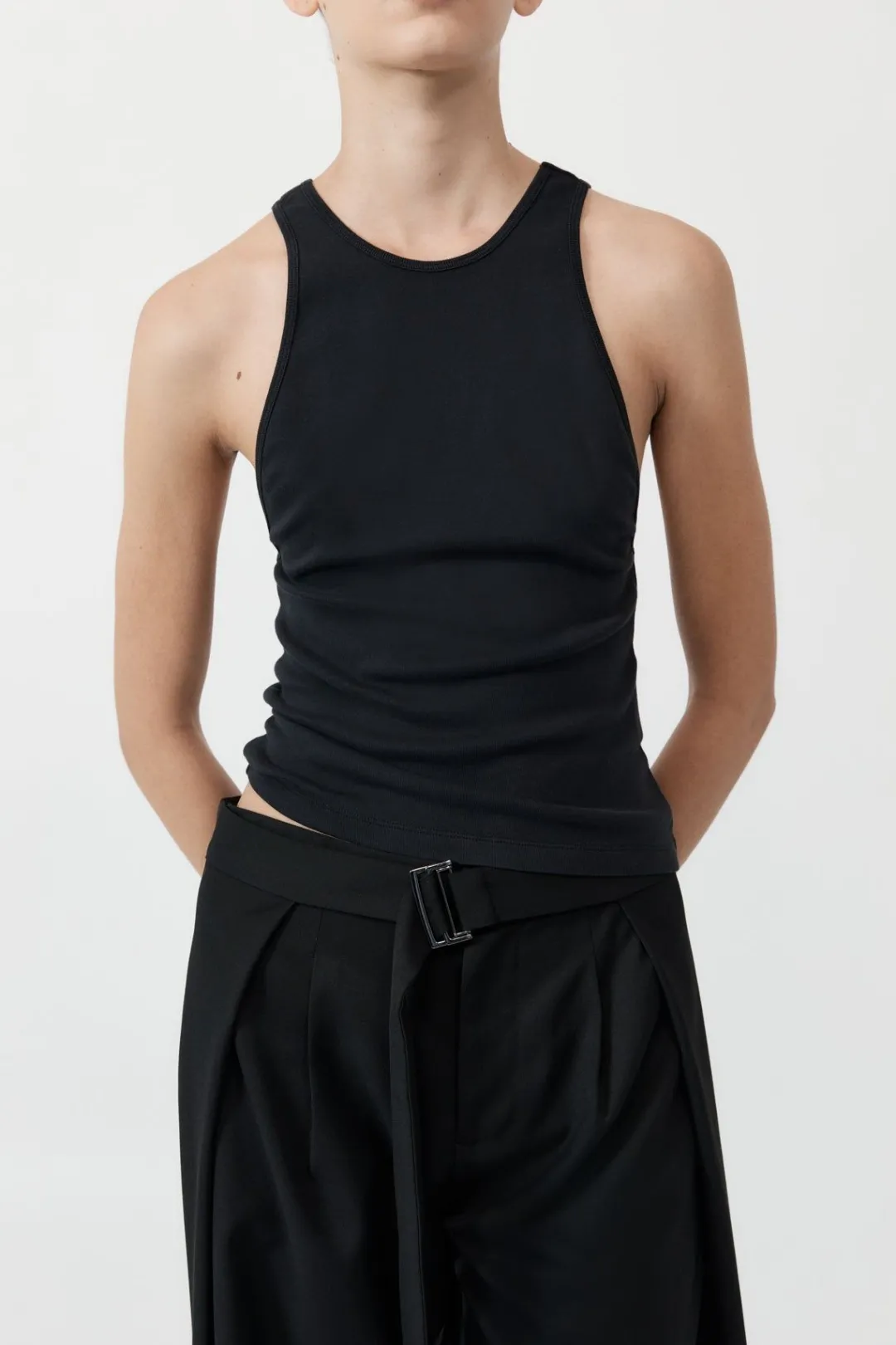 Unisex*St. Agni Organic Cotton V Back Tank - Black