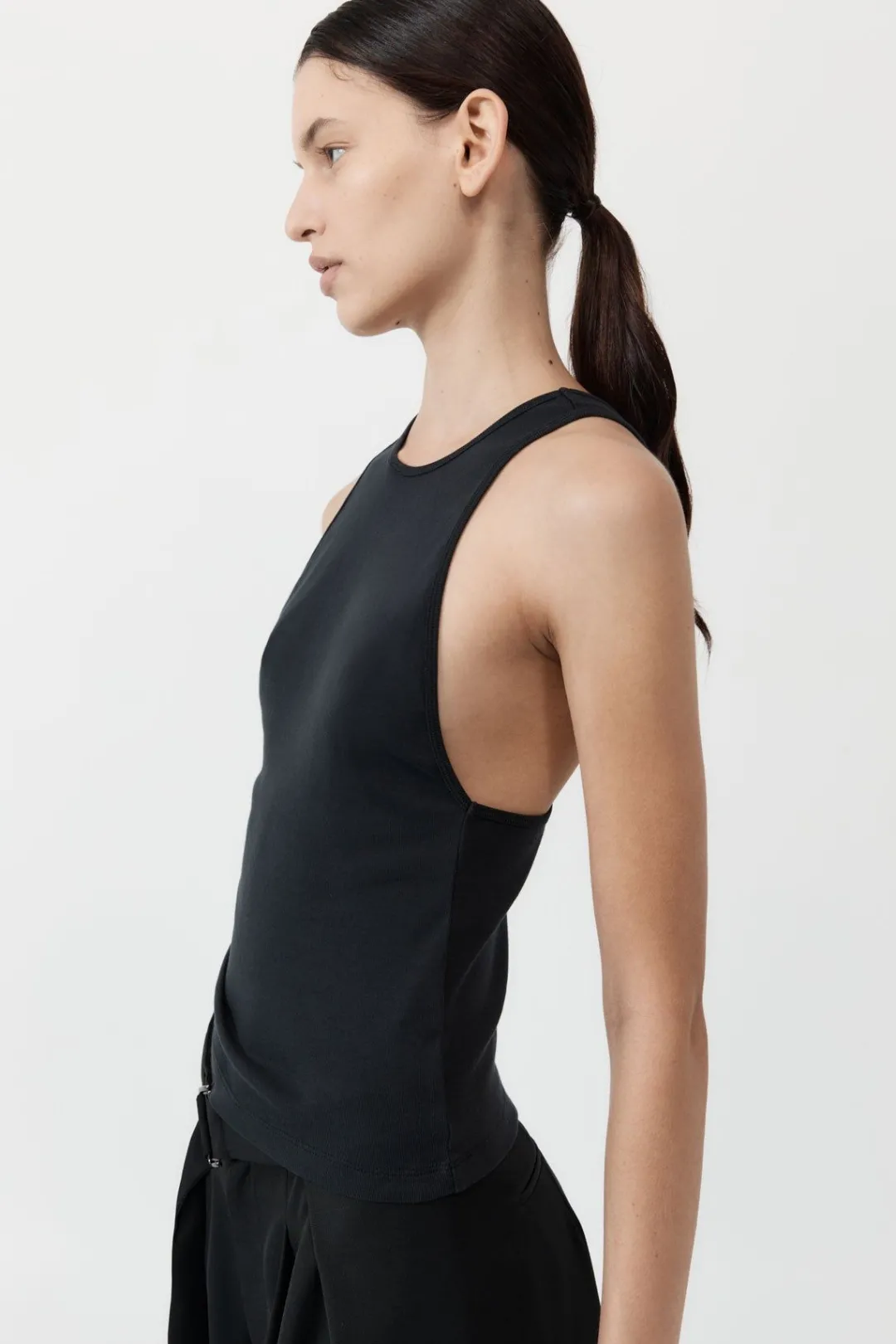 Unisex*St. Agni Organic Cotton V Back Tank - Black