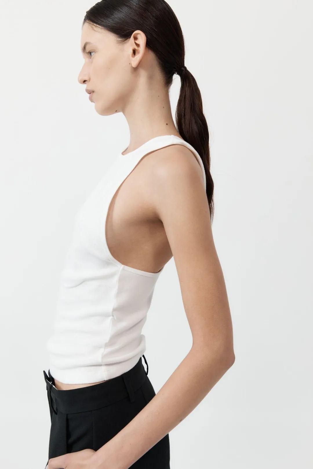 Unisex*St. Agni Organic Cotton V Back Tank - White