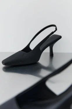 Heels*St. Agni Paris Sling Back Kitten Heel - Black