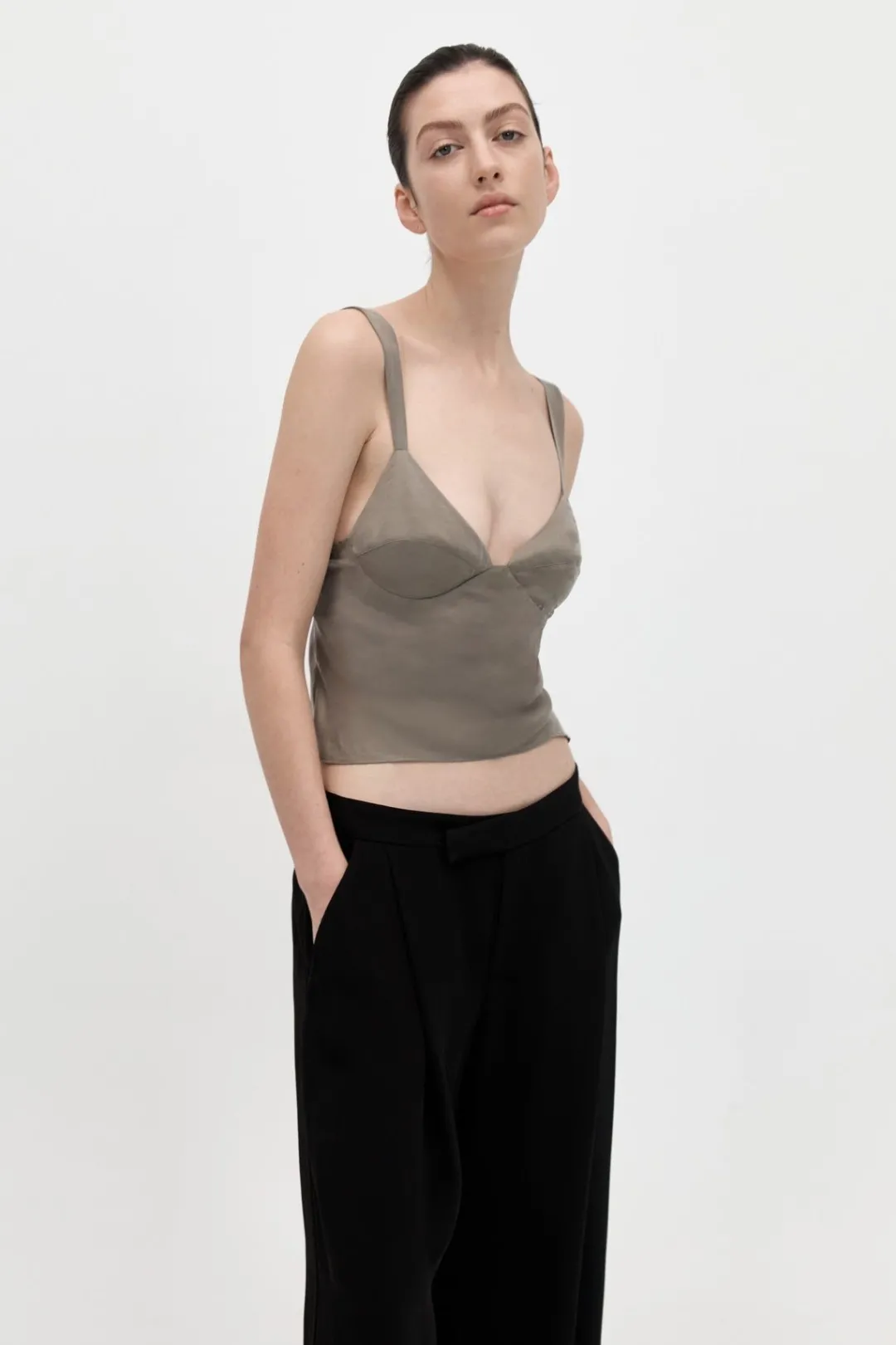 Tops*St. Agni Peignoir Camisole - Castor Grey