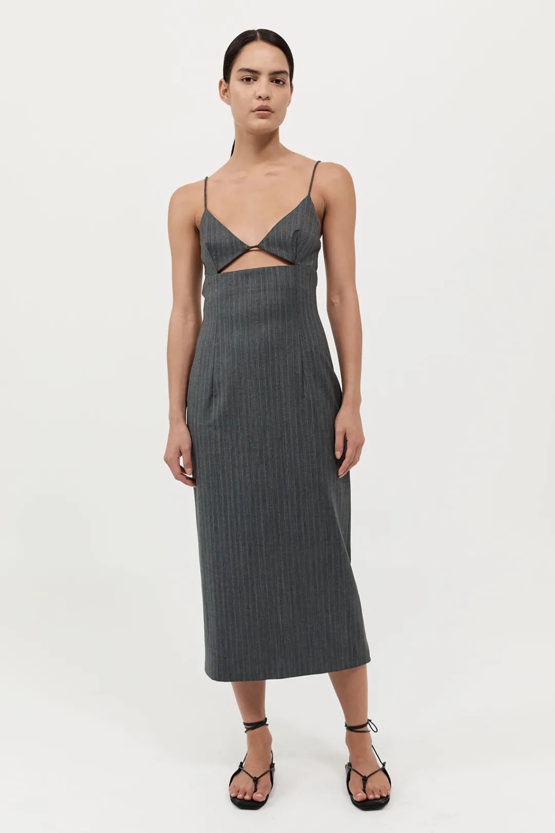 Dresses*St. Agni Pinstripe Bra Dress - Stone Blue Stripe