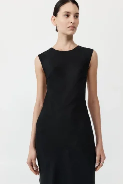 Dresses*St. Agni Pinstripe Silk Maxi Dress - Black