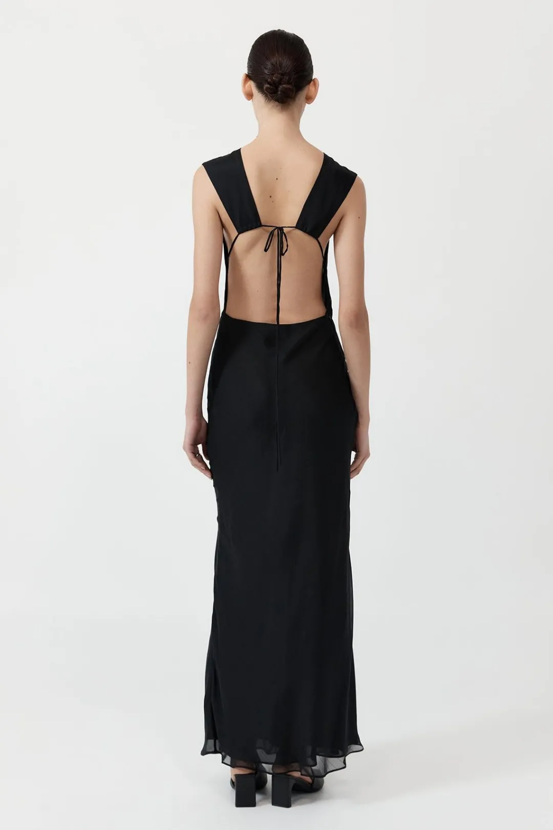 Dresses*St. Agni Pinstripe Silk Maxi Dress - Black