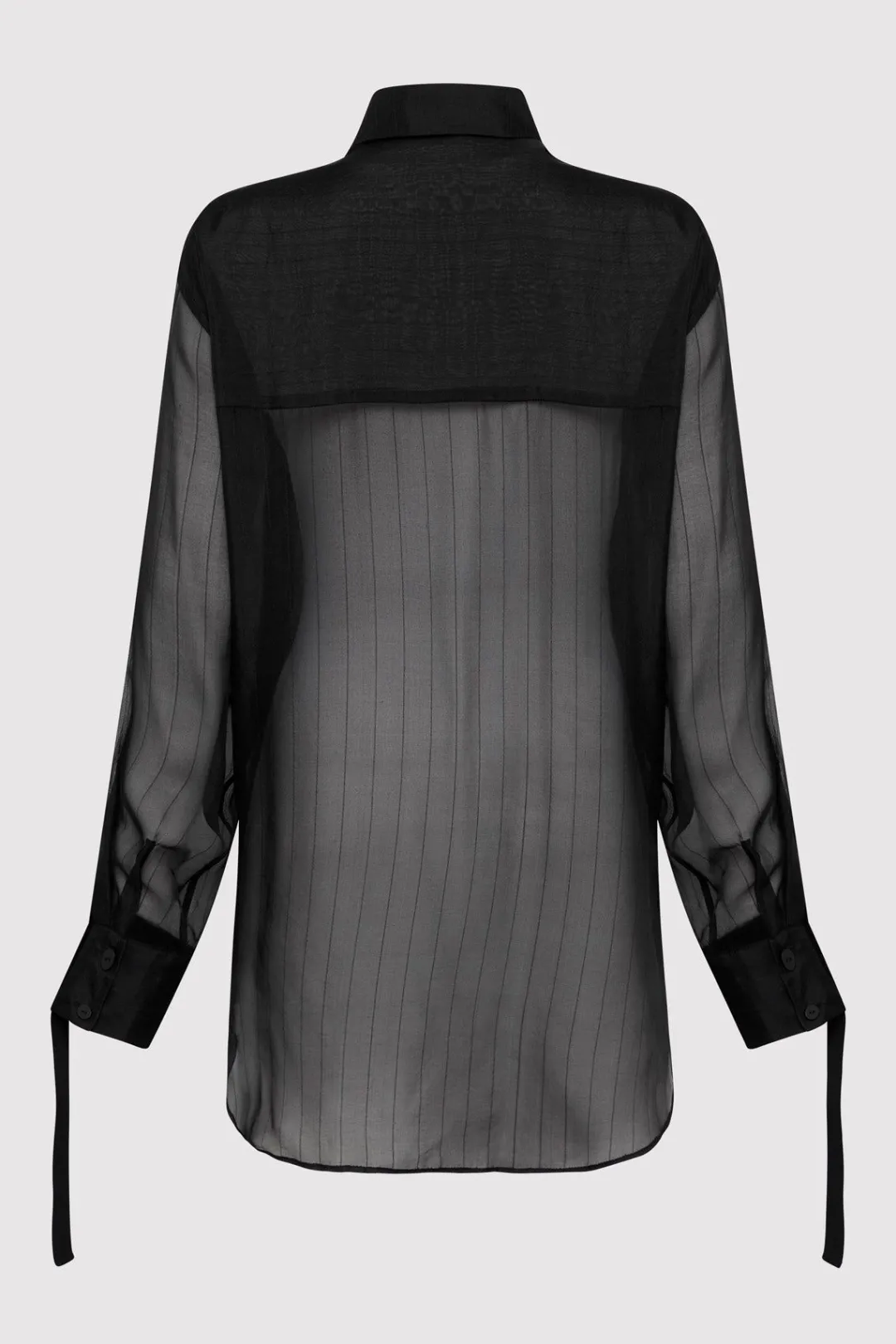 Shirts*St. Agni Pinstripe Silk Shirt - Black