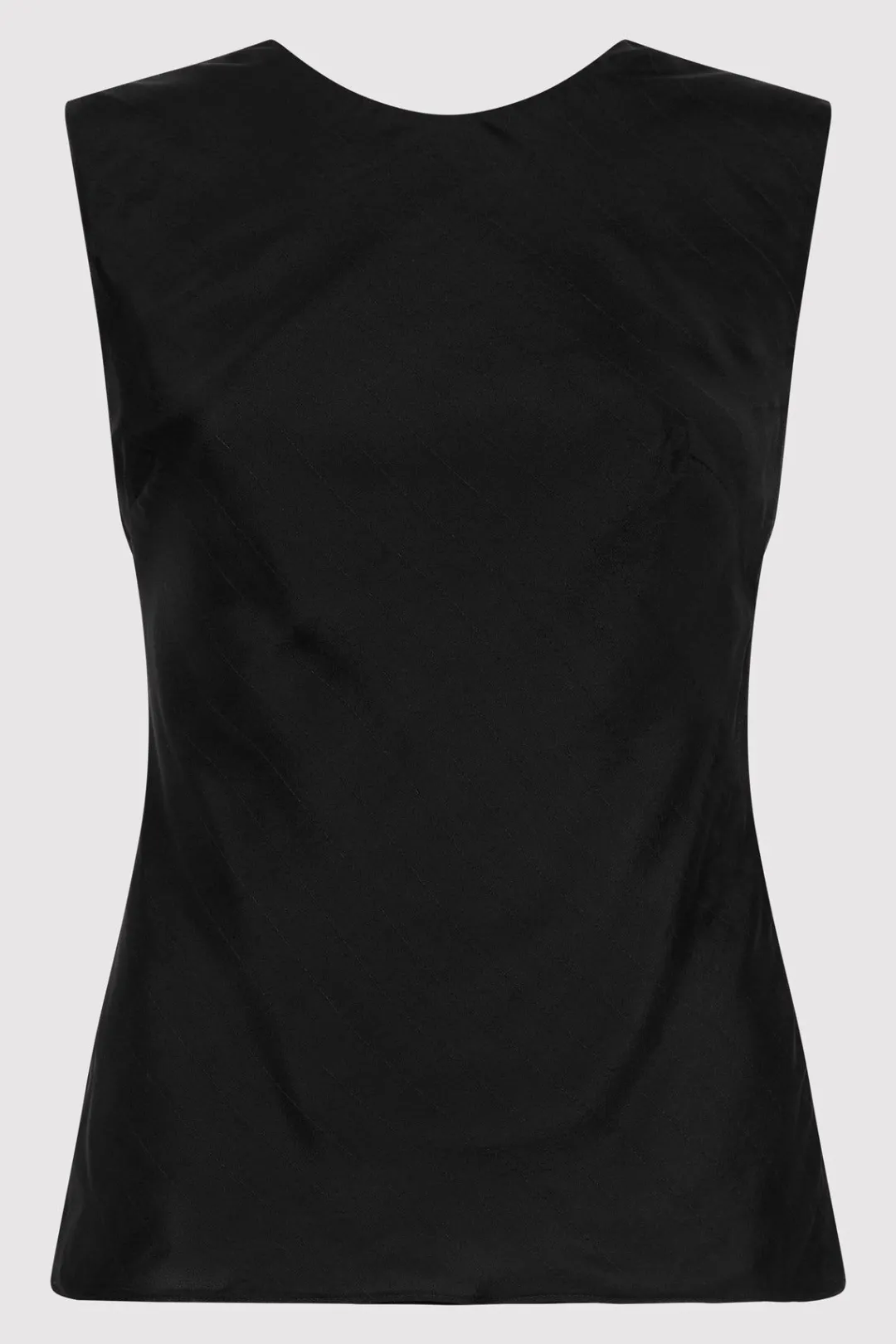 Tops*St. Agni Pinstripe Silk Top - Black