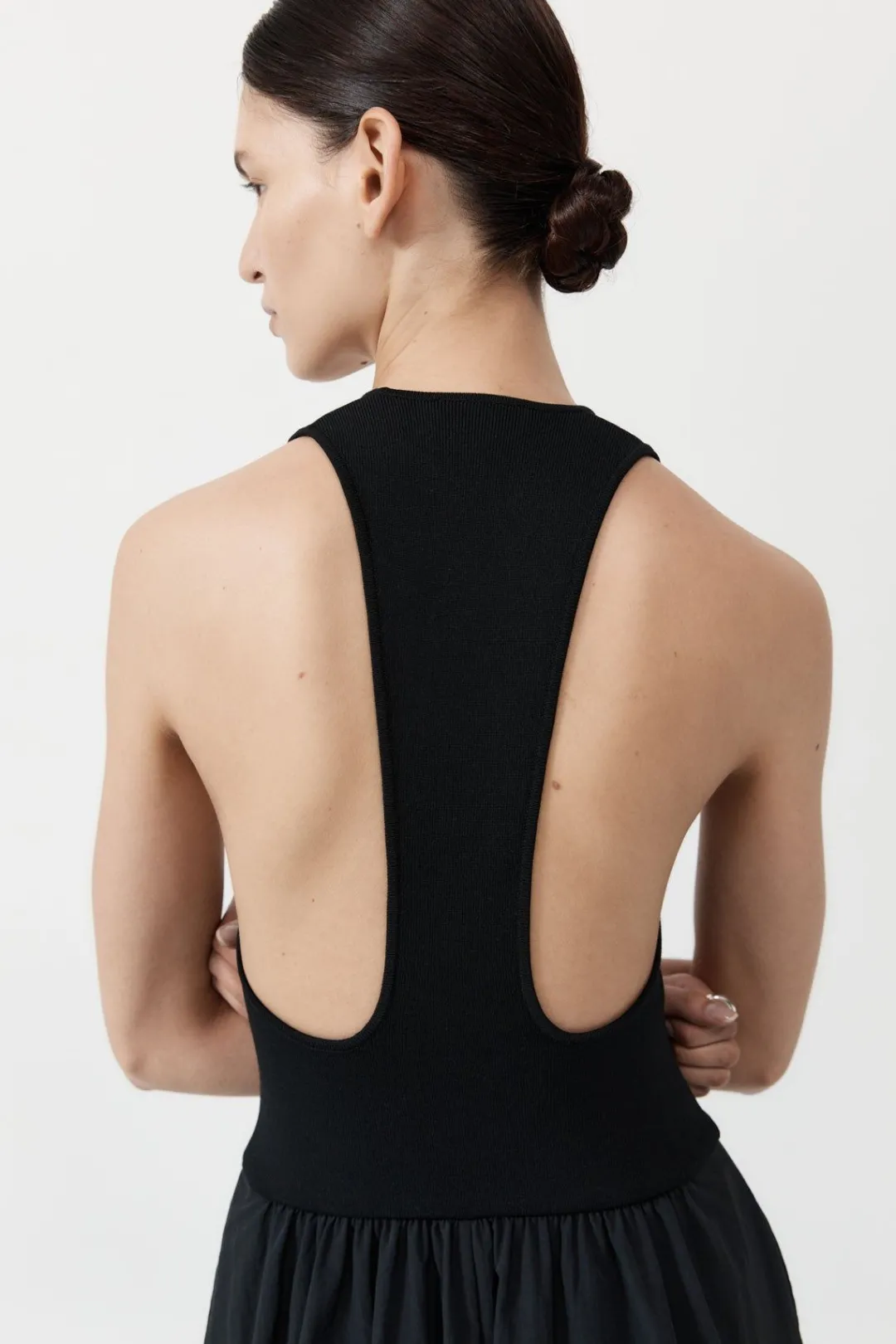 Knitwear*St. Agni Plunge Neck Dress - Black