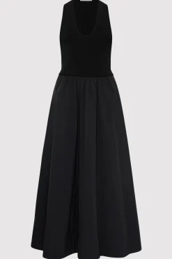 Knitwear*St. Agni Plunge Neck Dress - Black