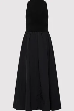 Knitwear*St. Agni Plunge Neck Dress - Black