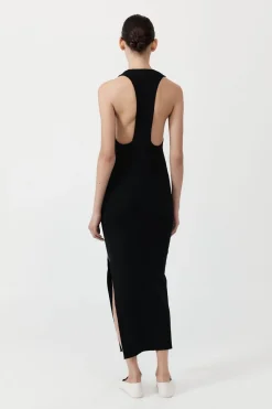 Dresses*St. Agni Plunge Neck Knit Dress - Black