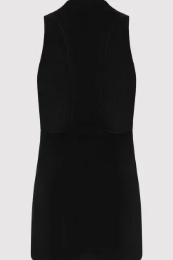 Singlets*St. Agni Plunge Neck Knit Top - Black
