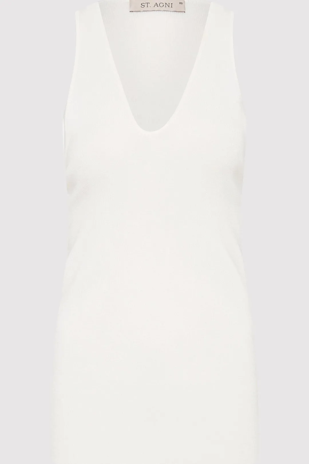 Tops*St. Agni Plunge Neck Knit Top - White