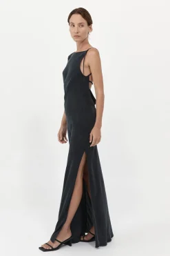 Dresses*St. Agni PRE-ORDER: Sophia Drape Dress - Washed Black