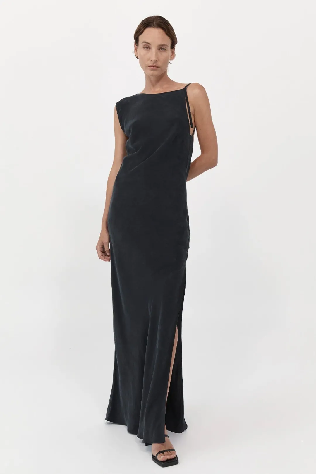 Dresses*St. Agni PRE-ORDER: Sophia Drape Dress - Washed Black