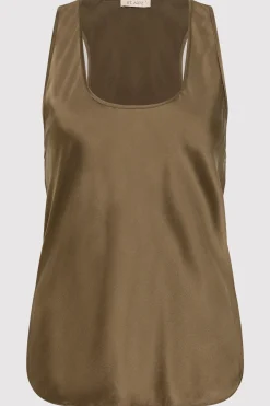 Tops*St. Agni Racer Back Bias Tank - Kelp