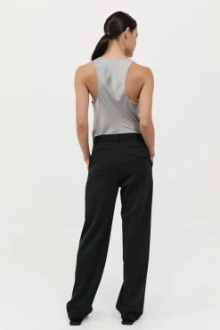 Singlets*St. Agni Racer Back Bias Tank - Silver