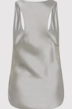 Singlets*St. Agni Racer Back Bias Tank - Silver