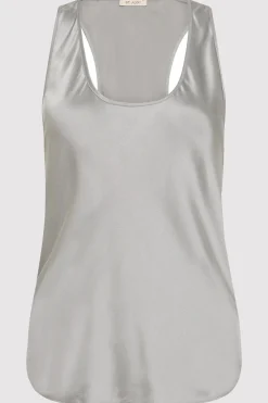 Tops*St. Agni Racer Back Bias Tank - Silver