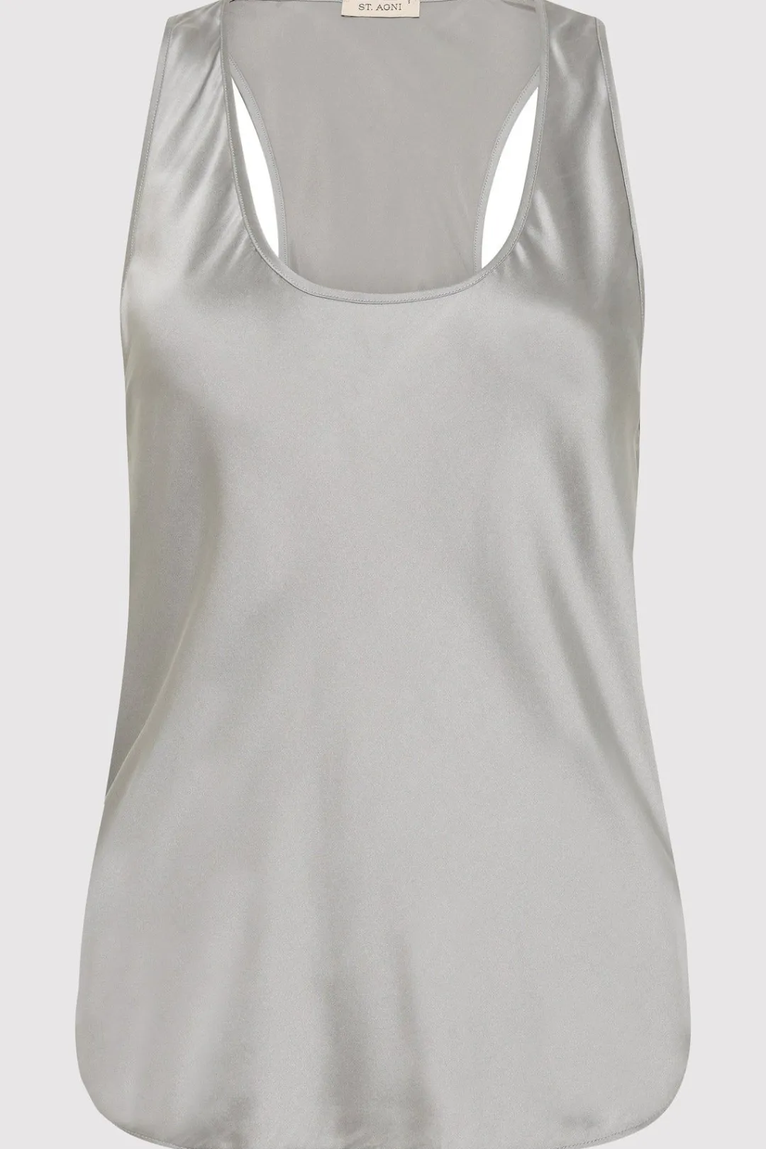 Tops*St. Agni Racer Back Bias Tank - Silver