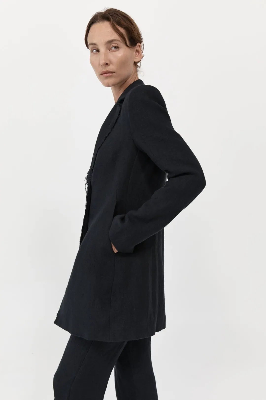 Jackets*St. Agni Raw Edge Blazer - Black